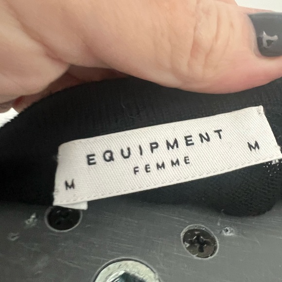 Equipment 100% wool sweater w silk lace front - Picture 4 of 5